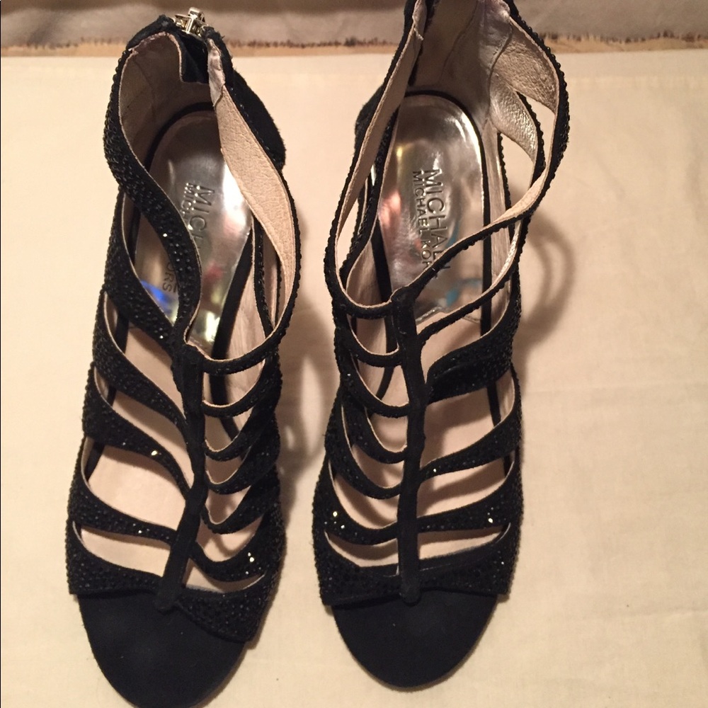 Micheal kors, dressy black sparkle studded heal
